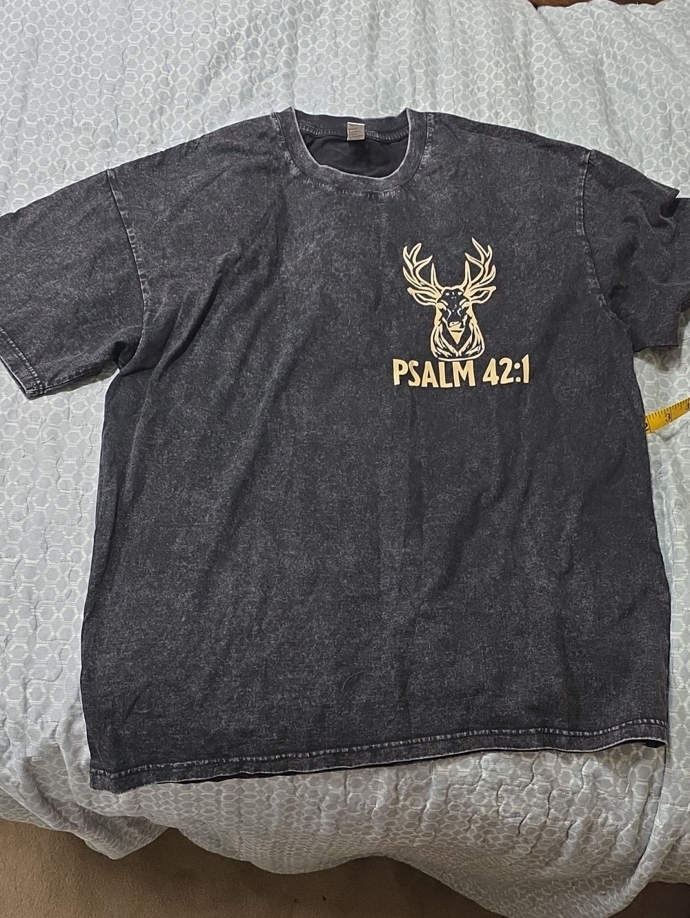 Psalm 42:1 Black Graphic T-Shirt - Deer Crest